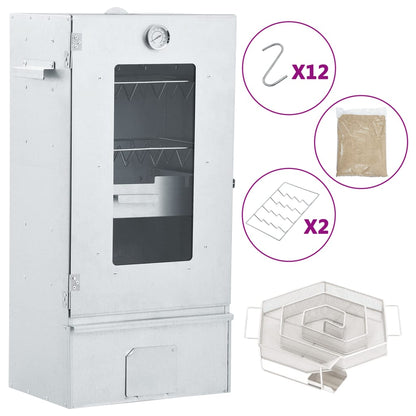 Defumador p/ churrasqueira c/ gerador fumo frio aço galvanizado