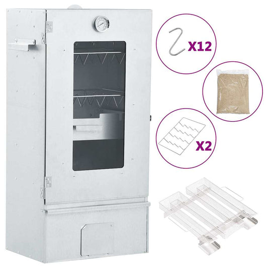 Defumador p/ churrasqueira c/ gerador fumo frio aço galvanizado