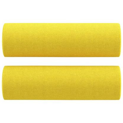 Sofá 2 lug. + almofadas decorativas 120 cm tecido amarelo-claro