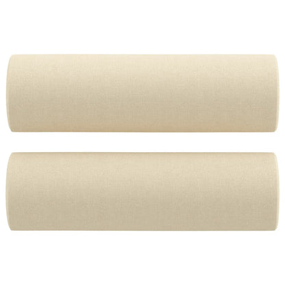 Sofá 3 lugares + almofadas decorativas 180 cm tecido cor creme