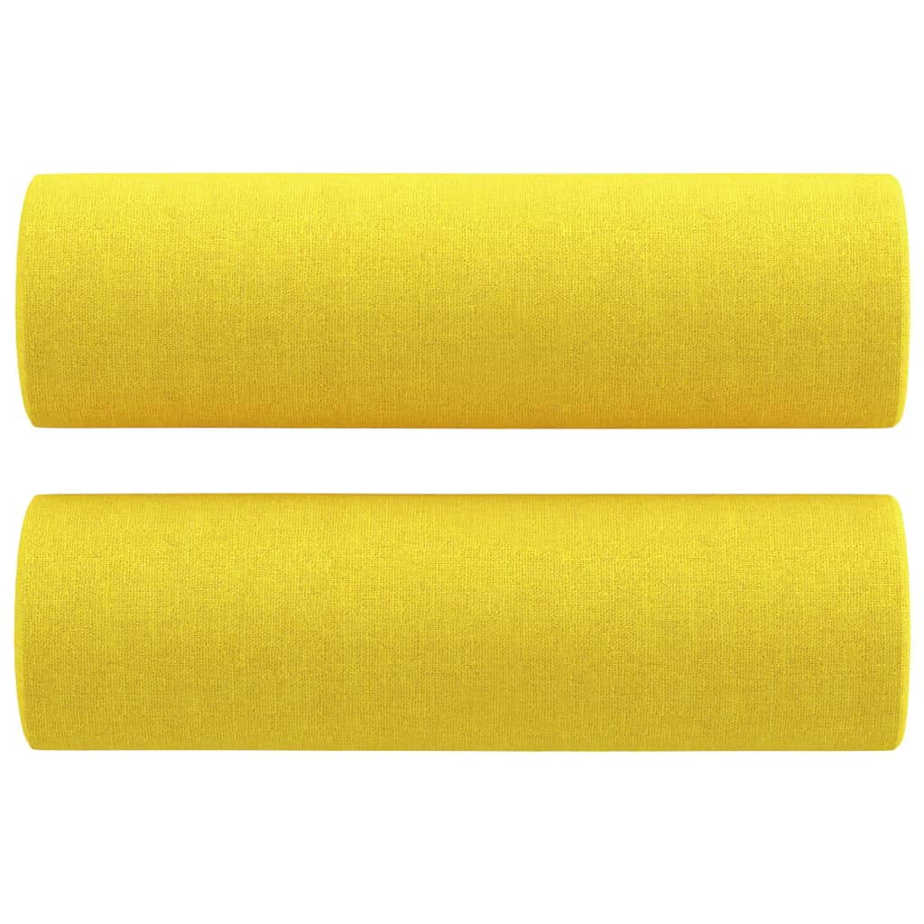Sofá 3 lugares + almofadas decoração 180cm tecido amarelo-claro
