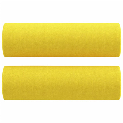 Sofá 2 lug. + almofadas decorativas 120 cm tecido amarelo-claro