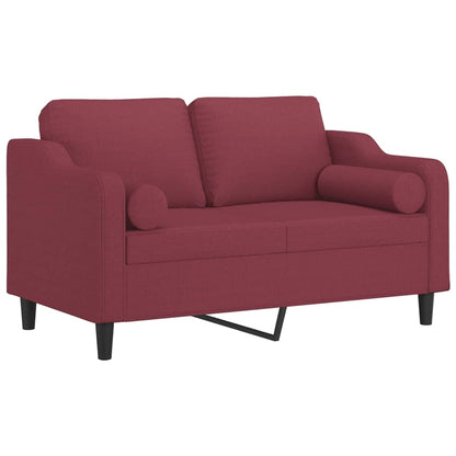 Sofá 2 lug. + almofadas decorativas 120cm tecido vermelho tinto