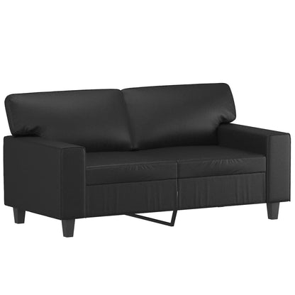 Sofá 2 lugares + almofadas decorativas 120cm couro artif. preto