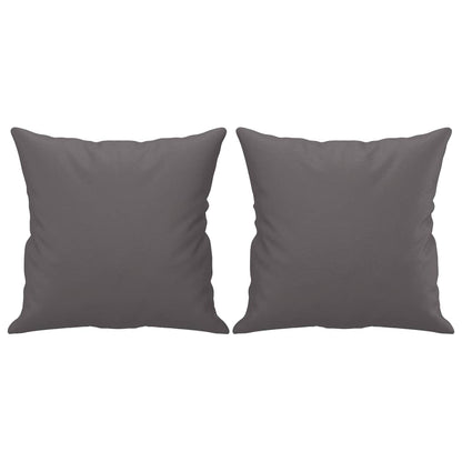 Sofá 2 lugares + almofadas decorativas 140cm couro artif. cinza