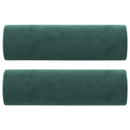 Sofá 2 lug. c/ almofadas decorativas 120 cm veludo verde-escuro