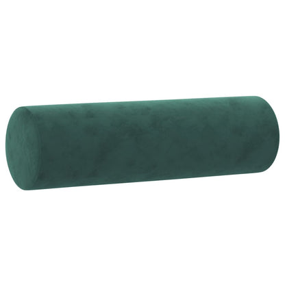 Sofá 2 lug. c/ almofadas decorativas 120 cm veludo verde-escuro