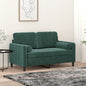 Sofá 2 lug. c/ almofadas decorativas 120 cm veludo verde-escuro