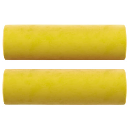 Sofá 2 lugares c/ almofadas decorativas 120 cm veludo amarelo