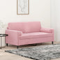 Sofá 2 lugares c/ almofadas decorativas 140 cm veludo rosa