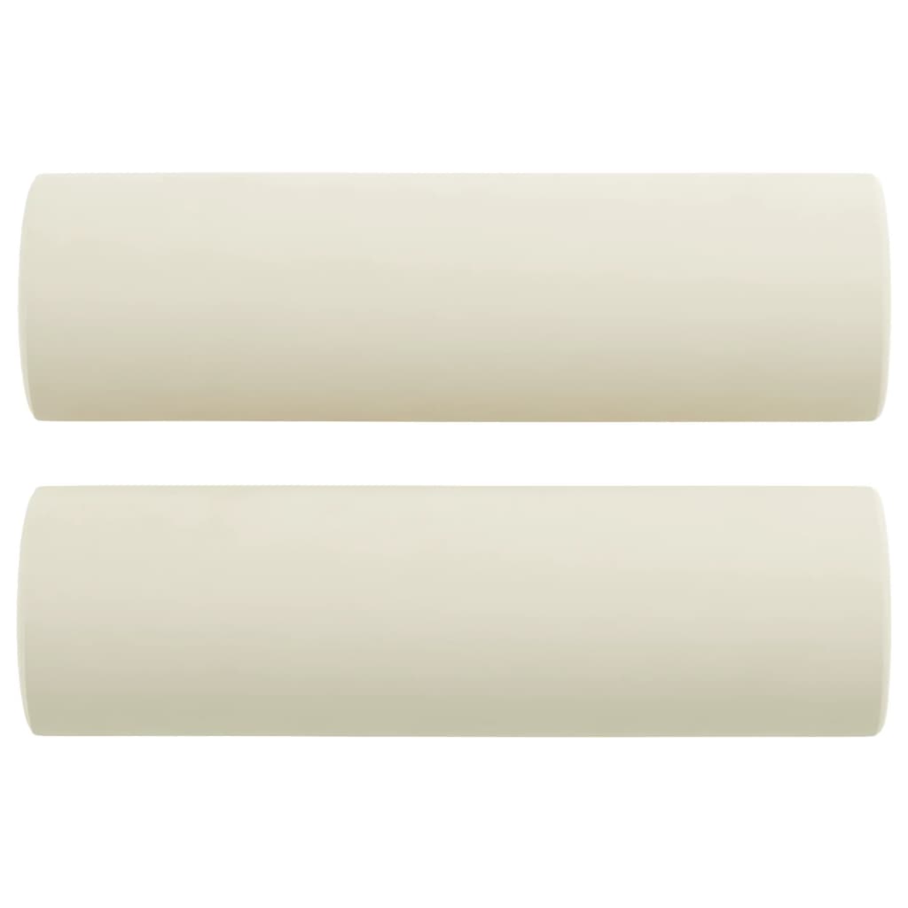 Sofá 2 lugares c/ almofadas decorativas 140 cm veludo creme