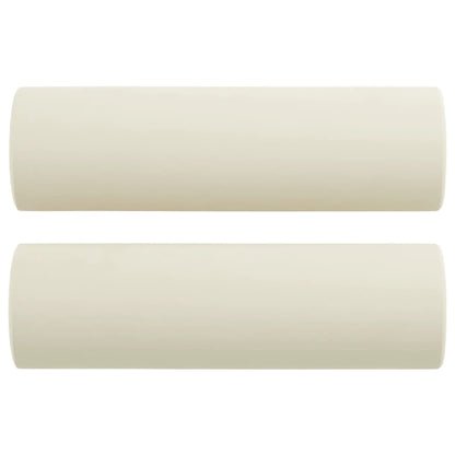 Sofá 2 lugares c/ almofadas decorativas 140 cm veludo creme