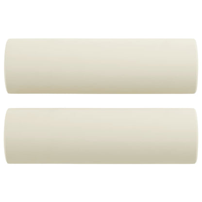 Sofá 3 lugares c/ almofadas decorativas 180 cm veludo creme