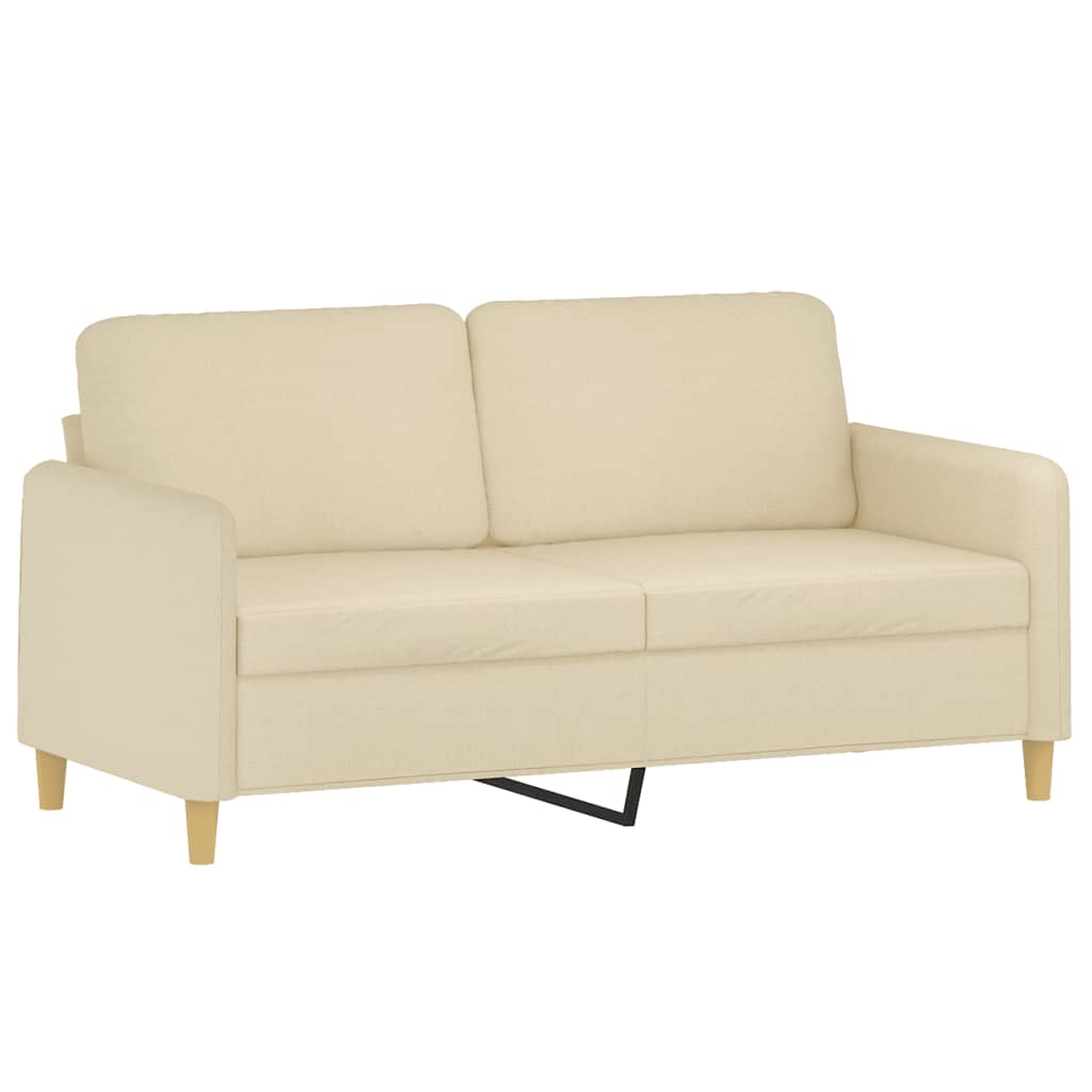 Sofá 2 lugares + almofadas decorativas 140 cm tecido cor creme
