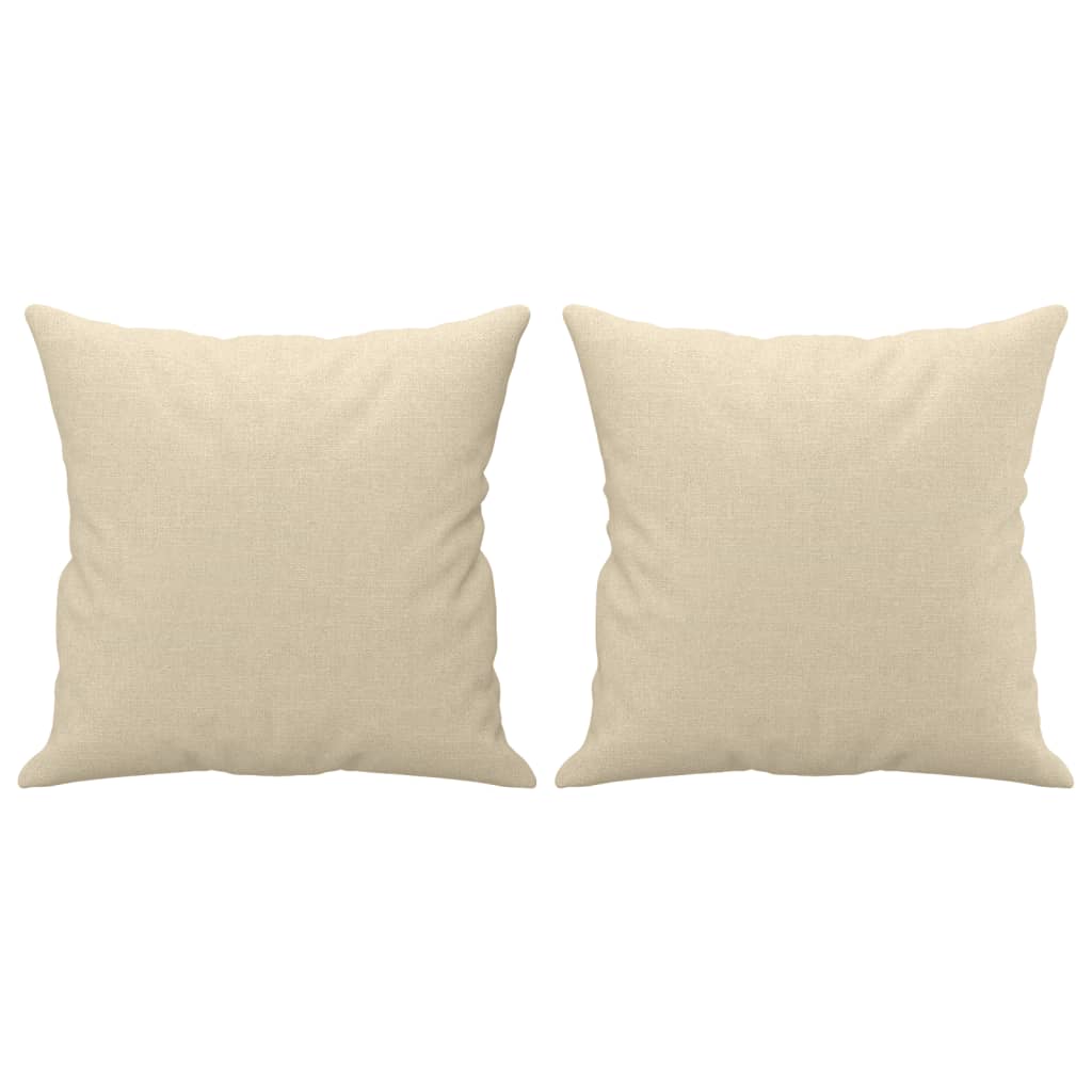 Sofá 2 lugares + almofadas decorativas 140 cm tecido cor creme
