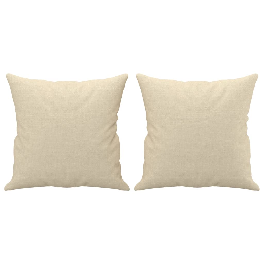 Sofá 3 lugares + almofadas decorativas 180 cm tecido cor creme
