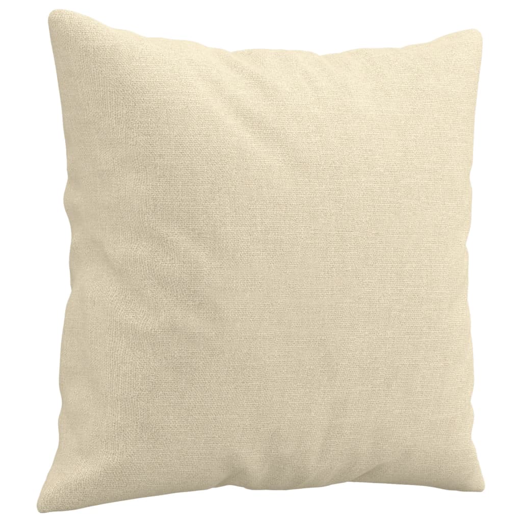 Sofá 3 lugares + almofadas decorativas 180 cm tecido cor creme