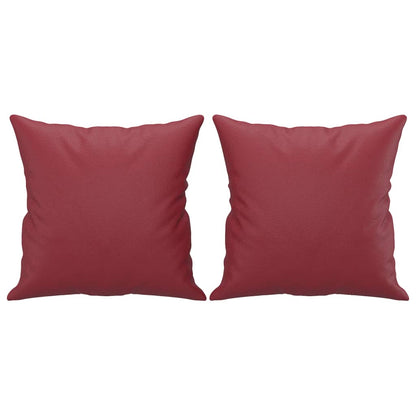 Sofá 2 lugares +almofadas 120cm couro artificial vermelho tinto