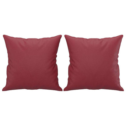 Sofá 2 lugares +almofadas 140cm couro artificial vermelho tinto