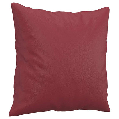 Sofá 2 lugares +almofadas 140cm couro artificial vermelho tinto