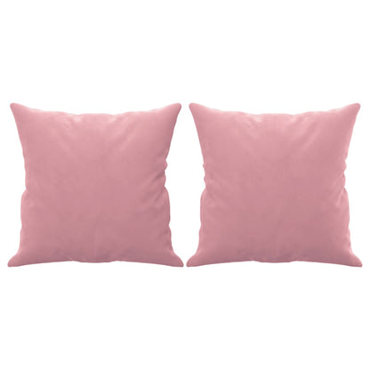 Sofá 2 lug. c/ almofadas decorativas 120 cm veludo rosa