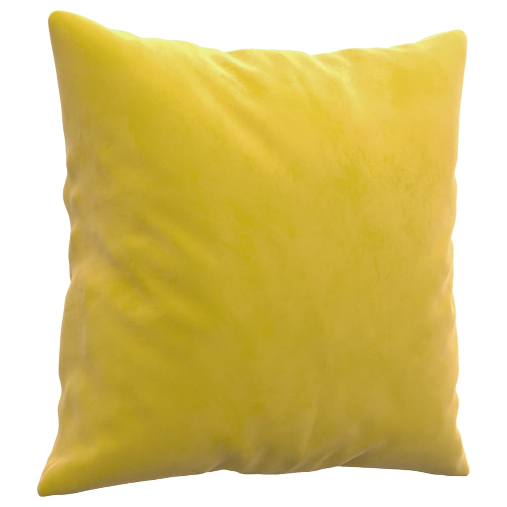 Sofá 2 lugares c/ almofadas decorativas 120 cm veludo amarelo