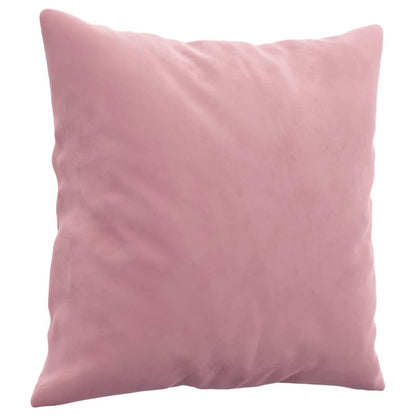 Sofá 2 lugares c/ almofadas decorativas 140 cm veludo rosa