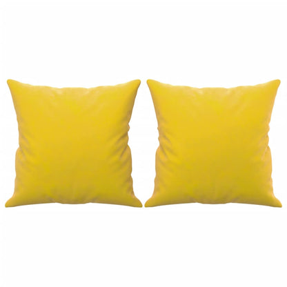 Sofá 2 lugares c/ almofadas decorativas 140 cm veludo amarelo