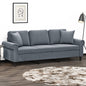 Sofá 3 lug. c/ almofadas decorativas 180 cm veludo cinza-escuro