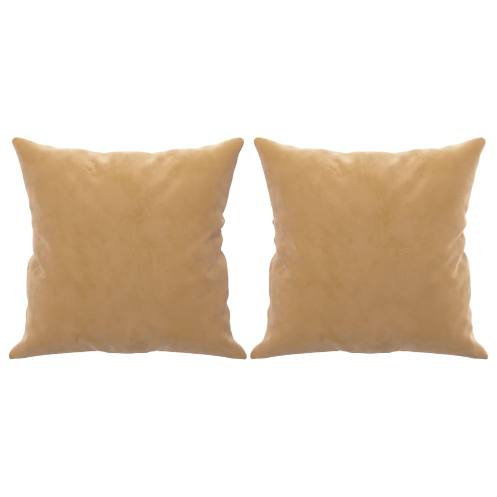 Sofá 3 lugares c/ almofadas decorativas 180 cm veludo castanho