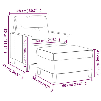 Poltrona com apoio de pés tecido amarelo-claro