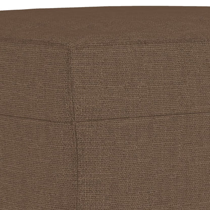 3 pcs conjunto de sofás com almofadões tecido castanho