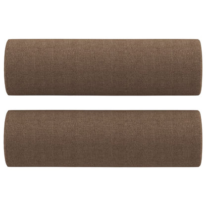 2 pcs conjunto de sofás com almofadas tecido castanho