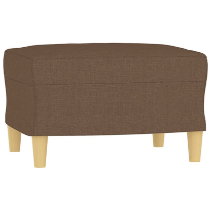 3 pcs conjunto de sofás com almofadas tecido castanho