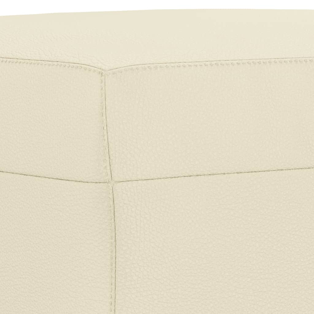 4 pcs conjunto de sofás com almofadas couro artificial creme