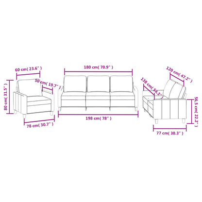 3 pcs conjunto de sofás com almofadões couro artificial preto
