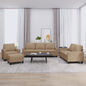 4 pcs conjunto sofás c/ almofadões couro artif. cor cappuccino