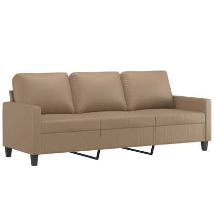 2 pcs conjunto sofás c/ almofadões couro artif. cor cappuccino