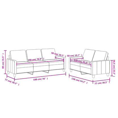 2 pcs conjunto sofás c/ almofadões couro artif. cor cappuccino