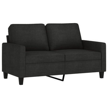 2 pcs conjunto de sofás com almofadões tecido preto