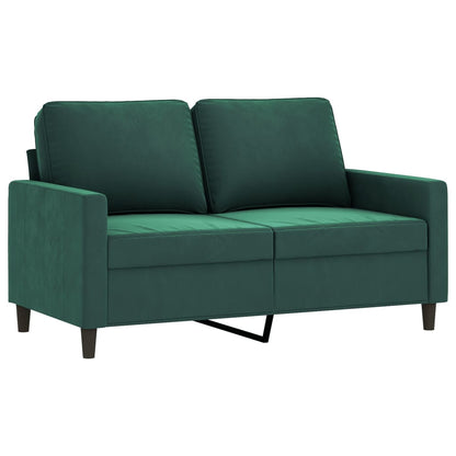 4 pcs conjunto de sofás com almofadões veludo verde-escuro
