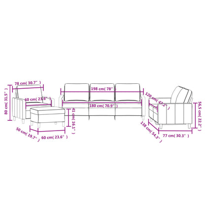4 pcs conjunto de sofás com almofadões veludo verde-escuro