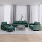 4 pcs conjunto de sofás com almofadões veludo verde-escuro