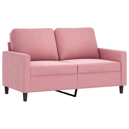 4 pcs conjunto de sofás com almofadões veludo rosa
