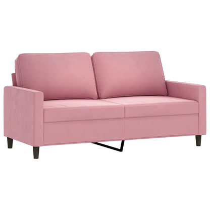 2 pcs conjunto de sofás com almofadões veludo rosa
