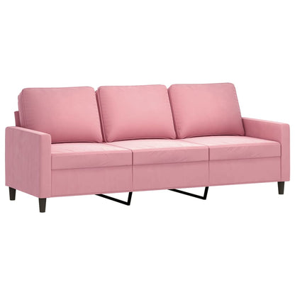 3 pcs conjunto de sofás com almofadões veludo rosa