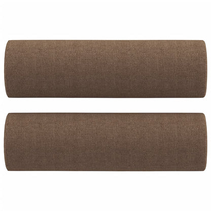 2 pcs conjunto de sofás com almofadas tecido castanho