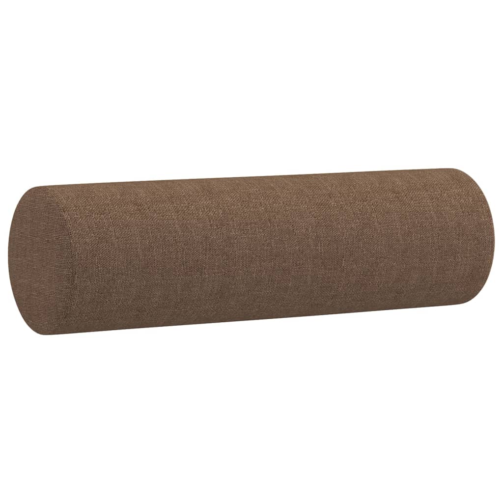 2 pcs conjunto de sofás com almofadas tecido castanho