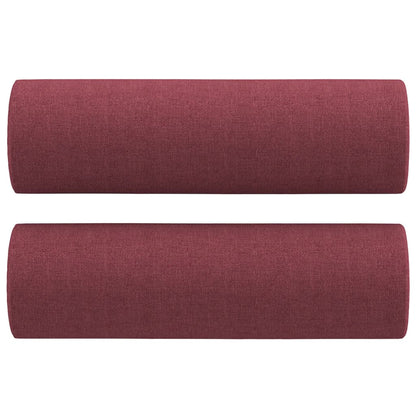 2 pcs conjunto de sofás com almofadas tecido vermelho-tinto