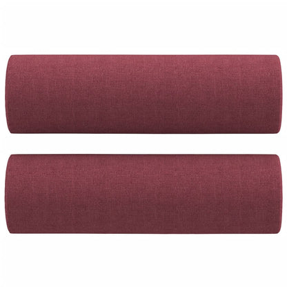3 pcs conjunto de sofás com almofadas tecido vermelho-tinto